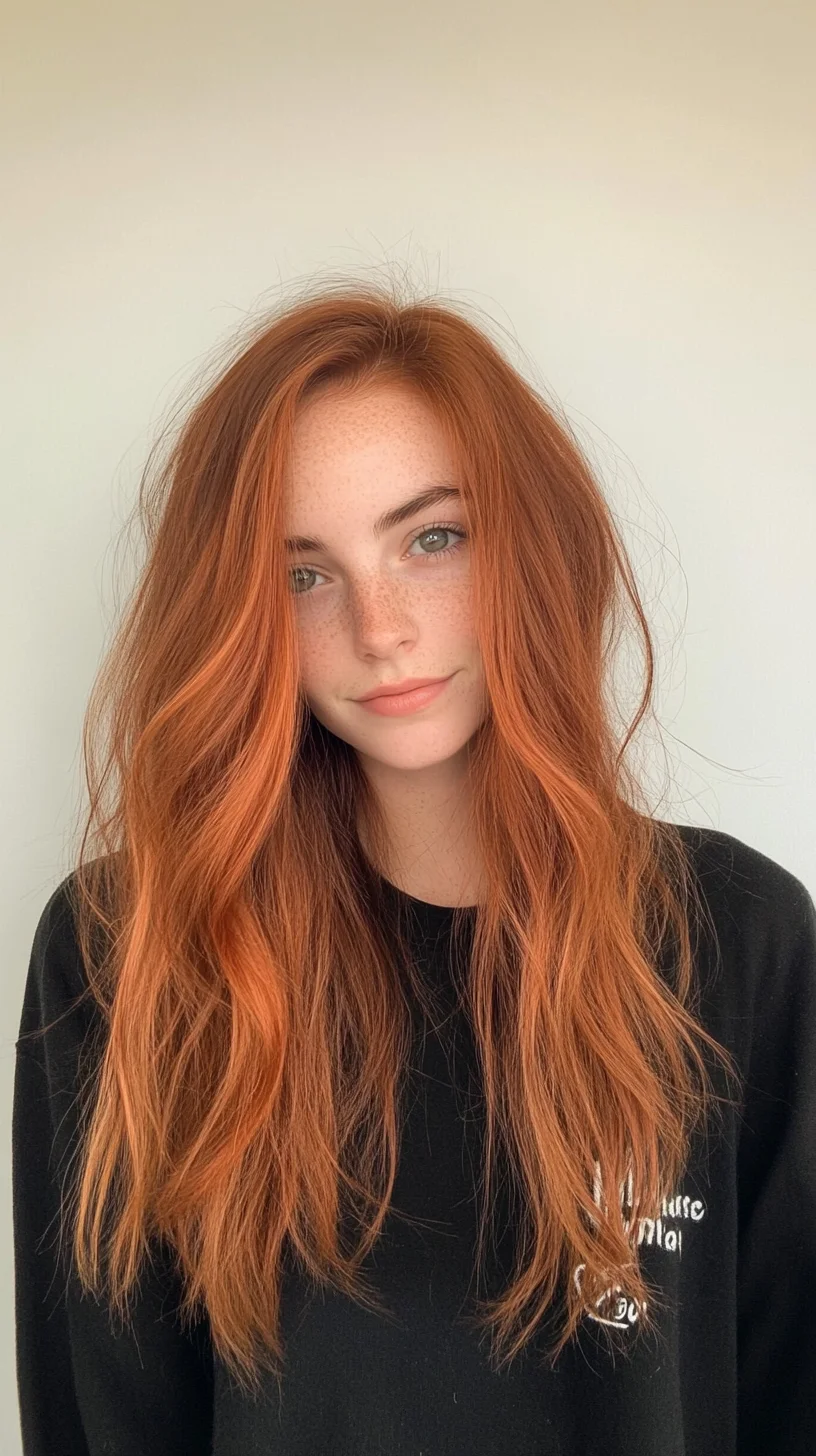 Effortlessly Chic: The Luscious Long Layered Waves With a Fiery Twist