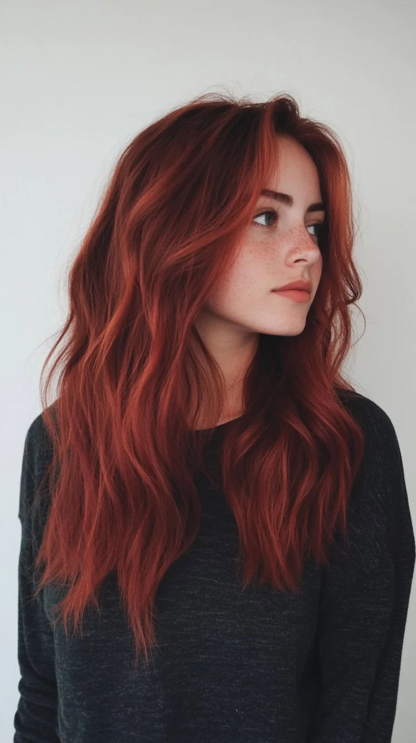 Effortlessly Chic: The Luscious Wavy Red Mane