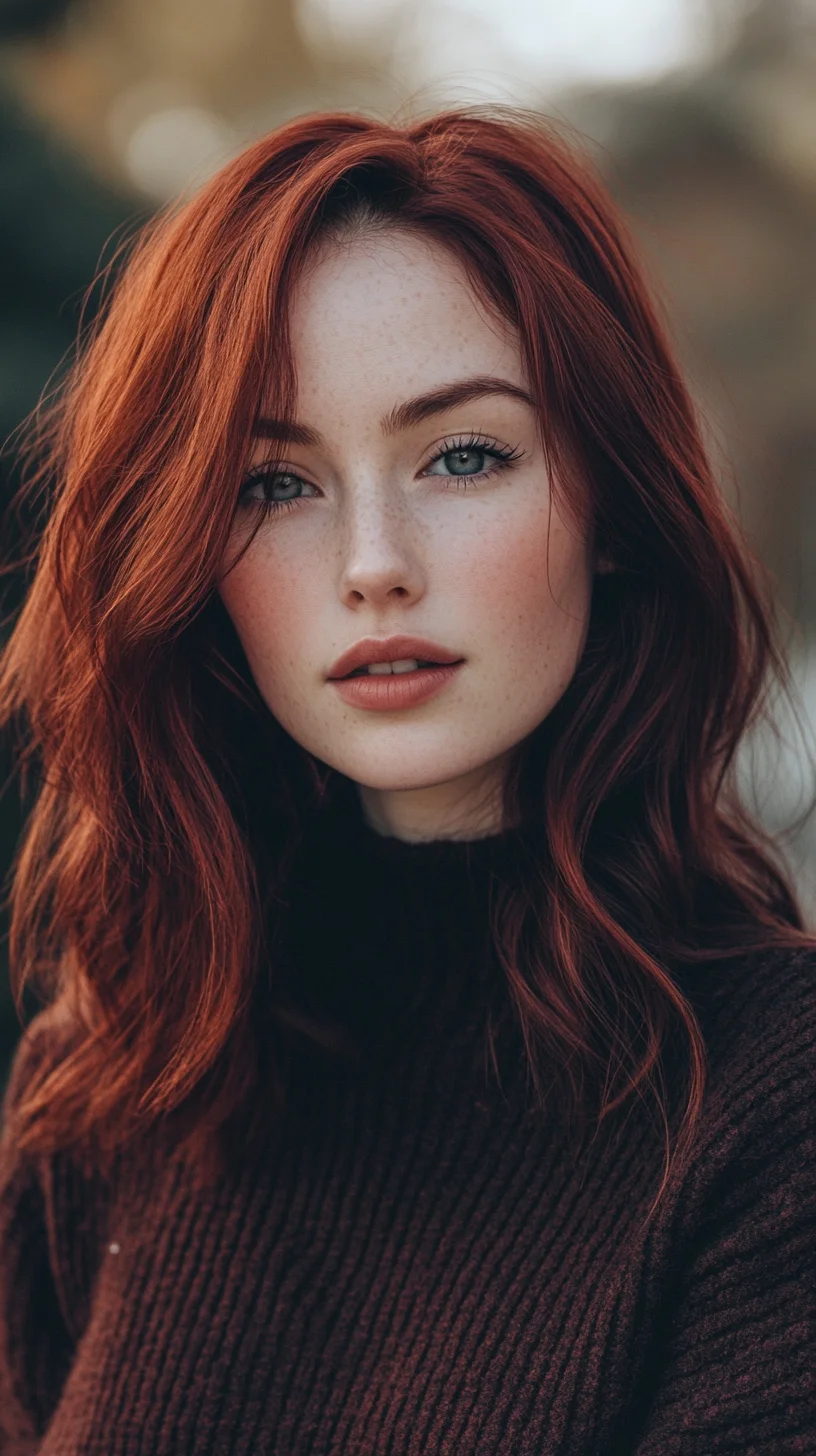 Effortlessly Chic: The Lush, Wavy Red Mane for Vibrant Personality