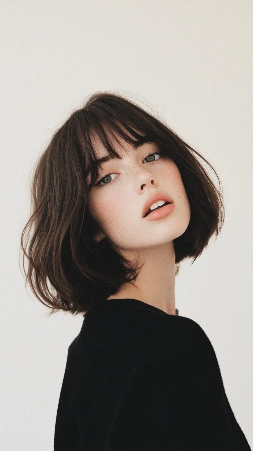 Effortlessly Chic: The Modern Bob with Playful Bangs