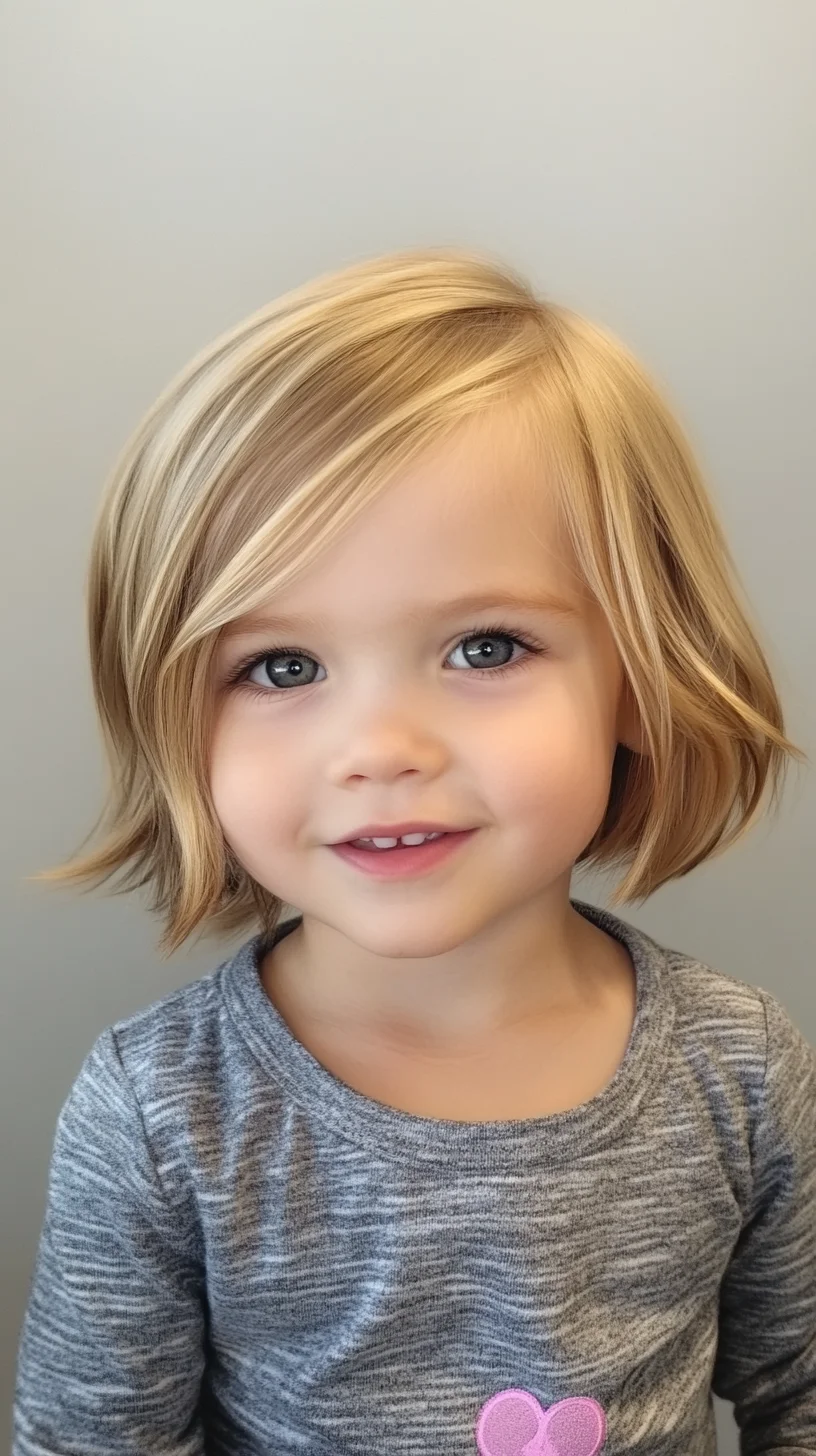 Effortlessly Chic: The Modern Bob with Playful Layers for Kids