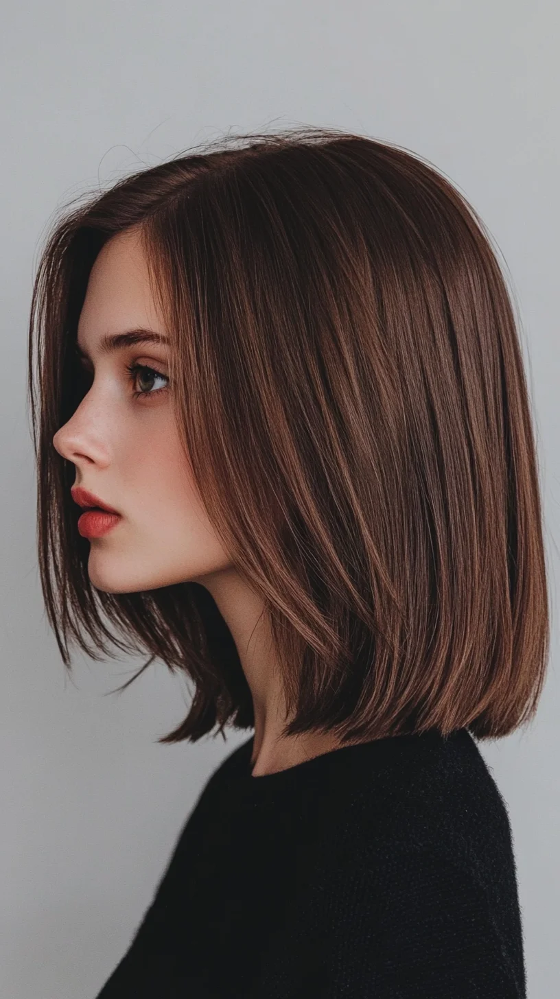 Effortlessly Chic: The Modern Lob with Soft Layers and Shine