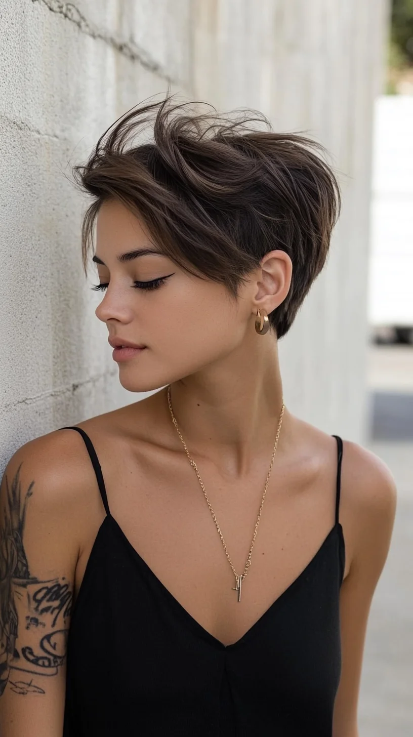 Effortlessly Chic: The Modern Pixie Cut with Volume and Texture