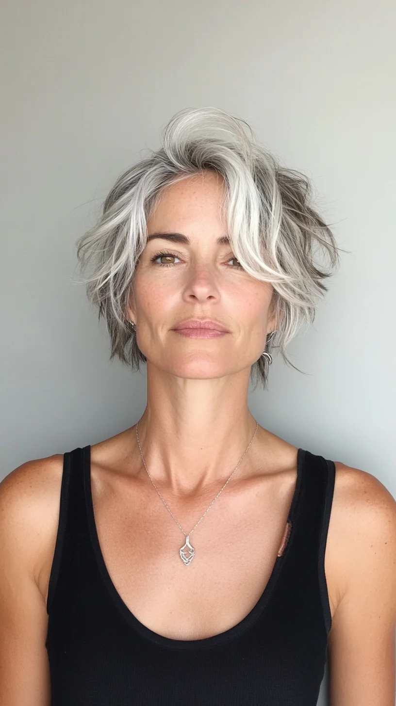 Effortlessly Chic: The Modern Silver-Infused Textured Bob