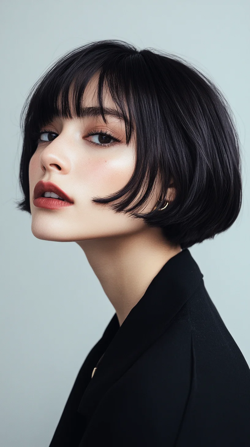 Effortlessly Chic: The Modern Textured Bob with Flattering Bangs