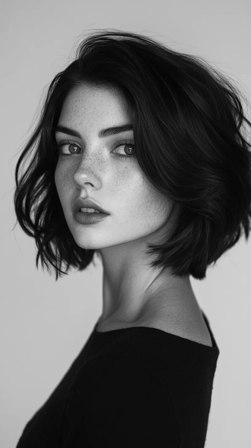 Effortlessly Chic: The Modern Textured Bob with Natural Waves