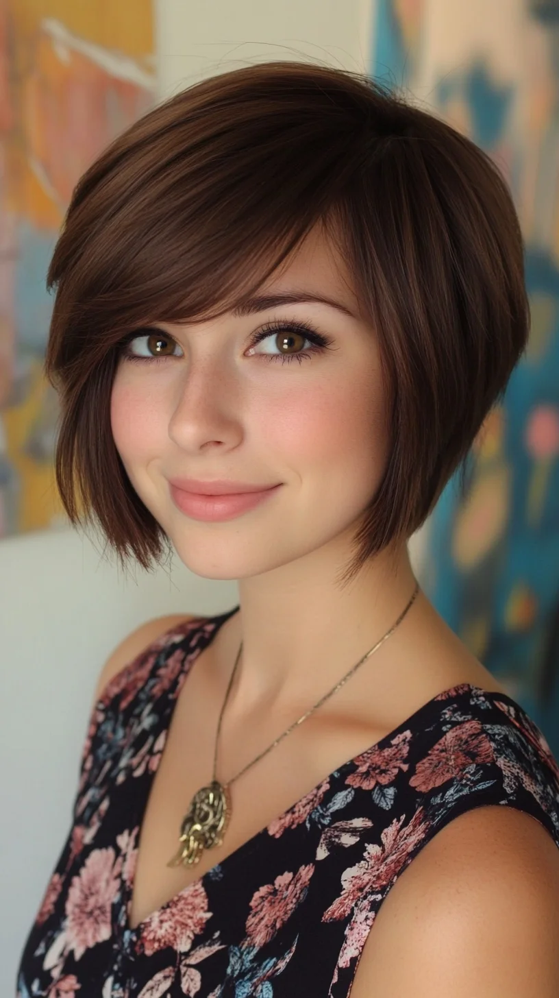 Effortlessly Chic: The Modern Textured Bob with Side-Swept Layers