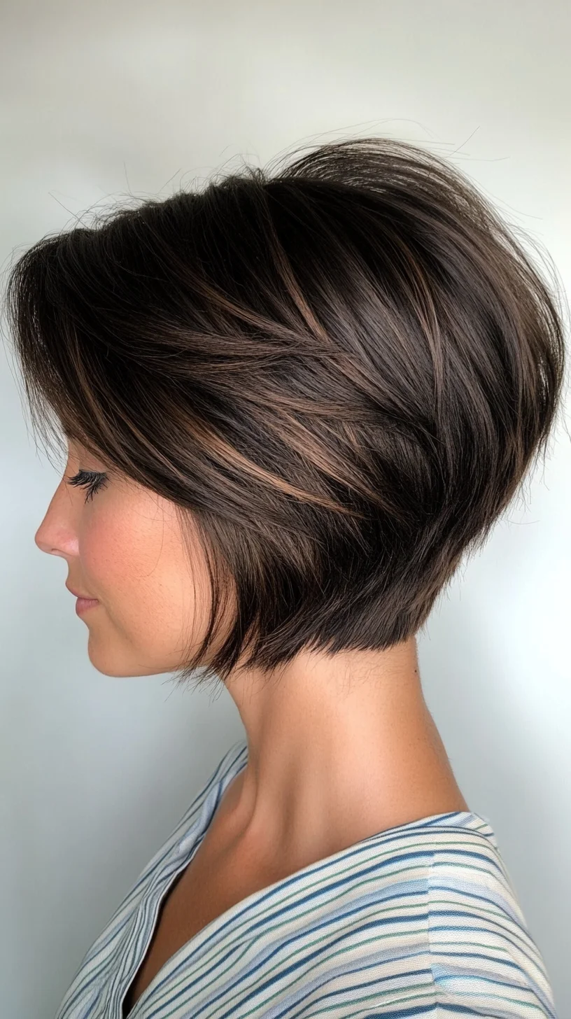 Effortlessly Chic: The Modern Textured Bob with Subtle Highlights