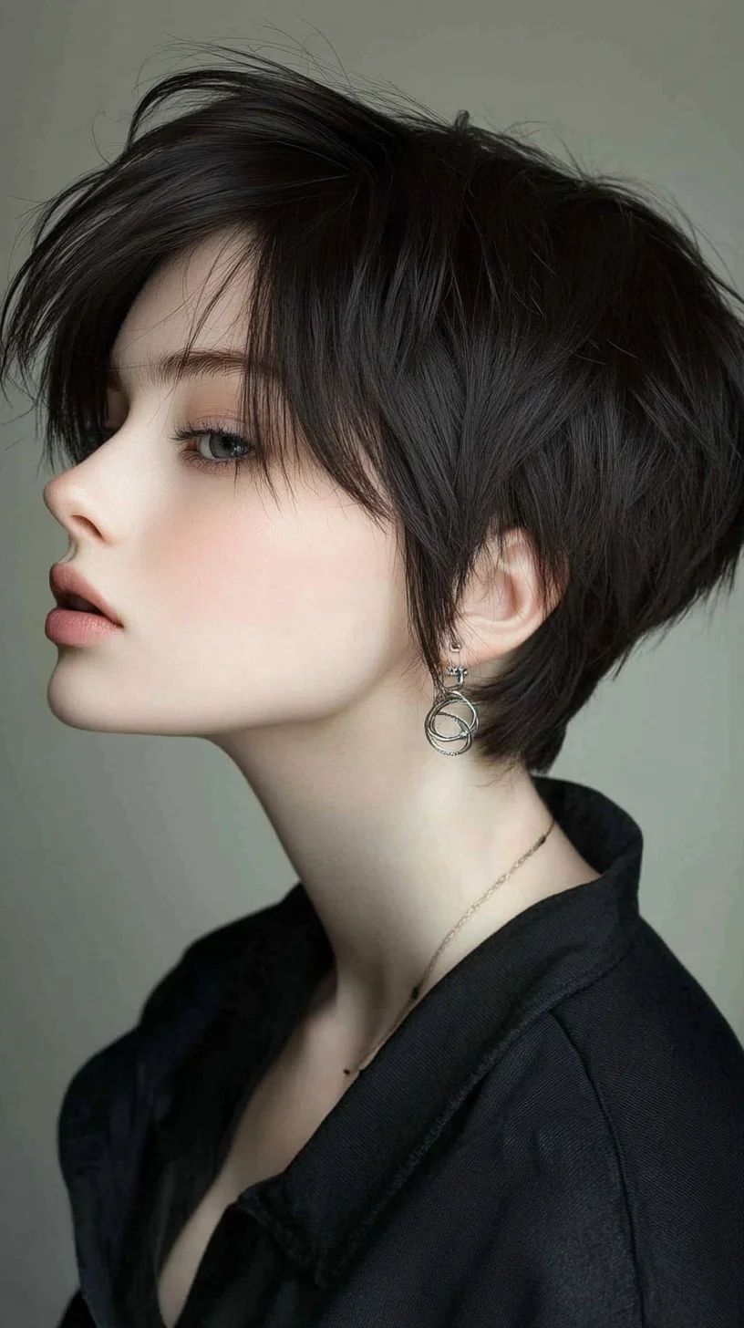 Effortlessly Chic: The Modern Textured Pixie Cut for a Stylish Edge