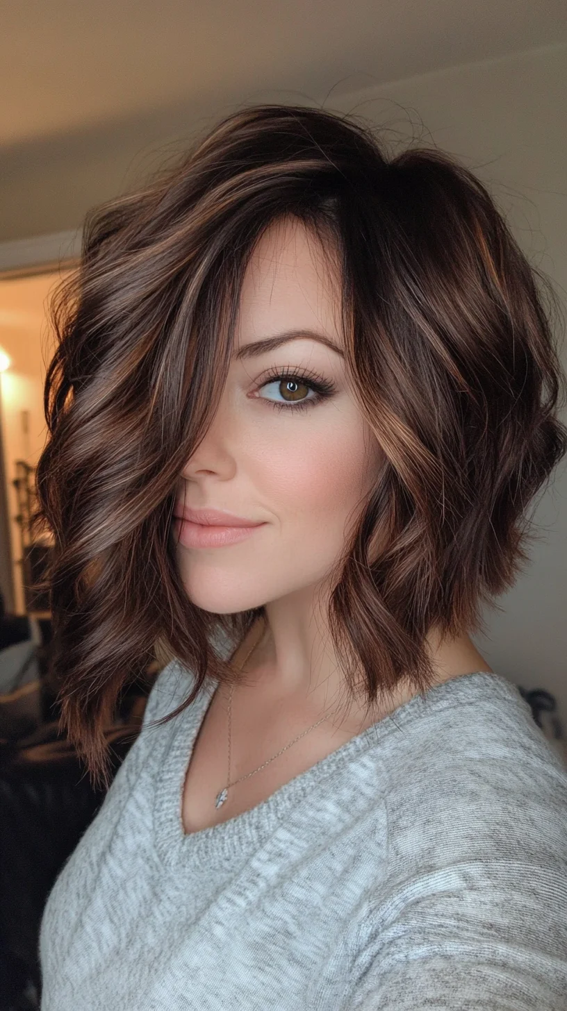 Effortlessly Chic: The Modern Tousled Bob with Subtle Highlights