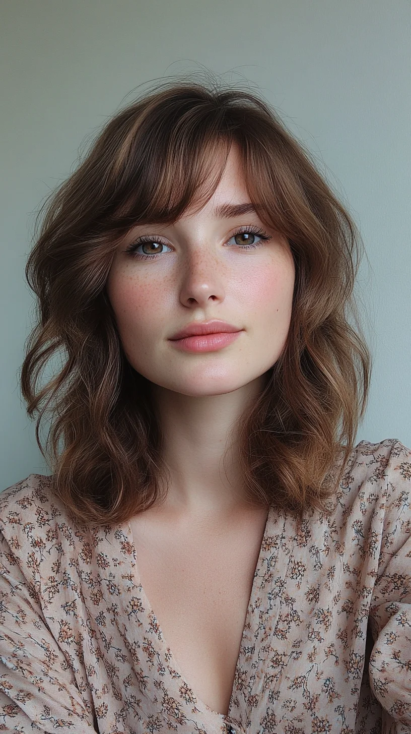 Effortlessly Chic: The Modern Tousled Lob with Flirty Bangs