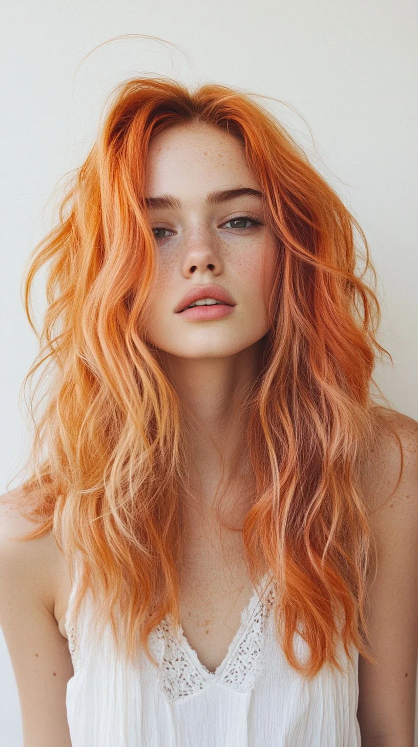 Effortlessly Chic: The Perfect Beachy Waves in Vibrant Orange