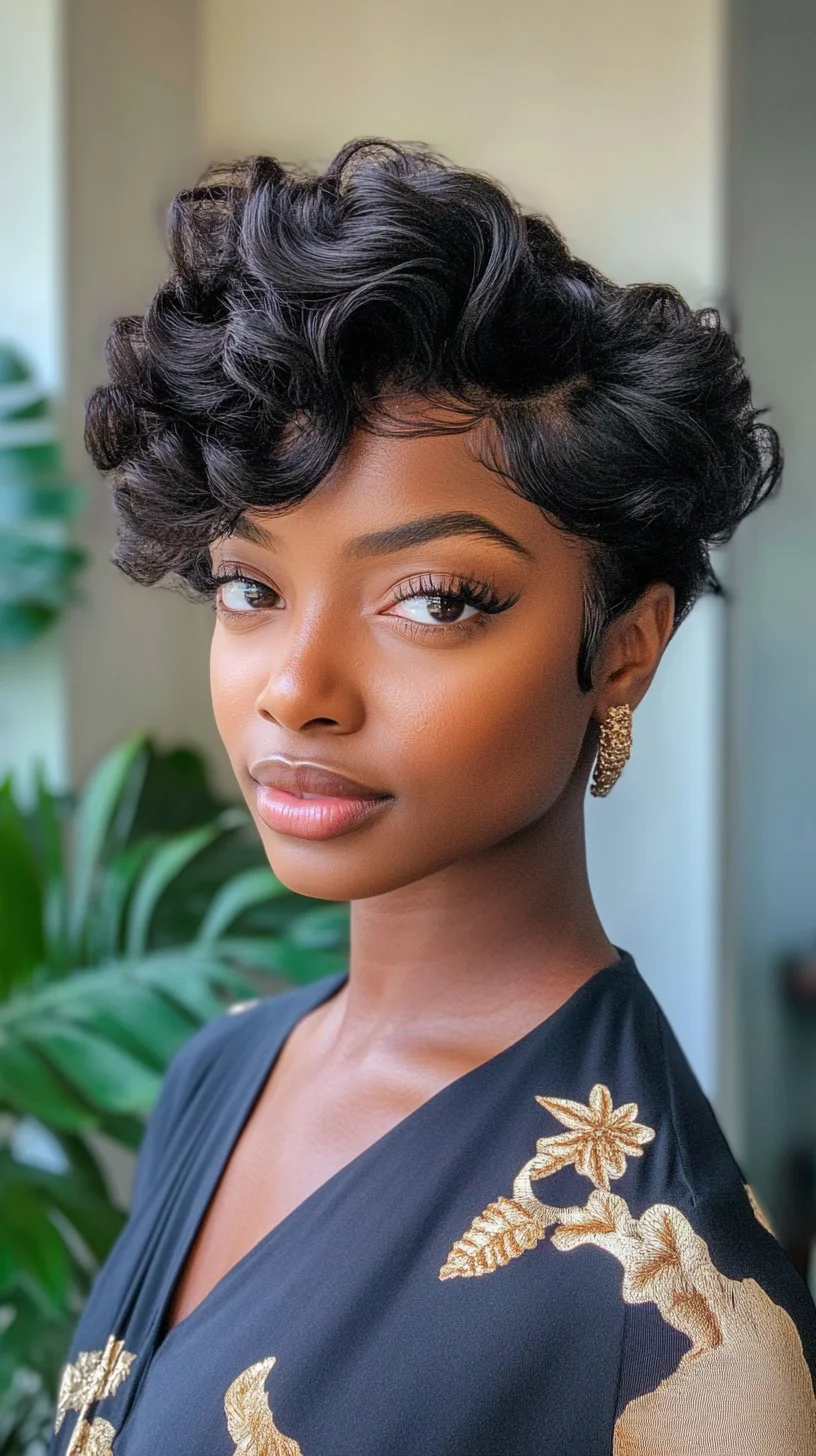 Effortlessly Chic: The Perfect Vintage-Inspired Curly Pixie Cut