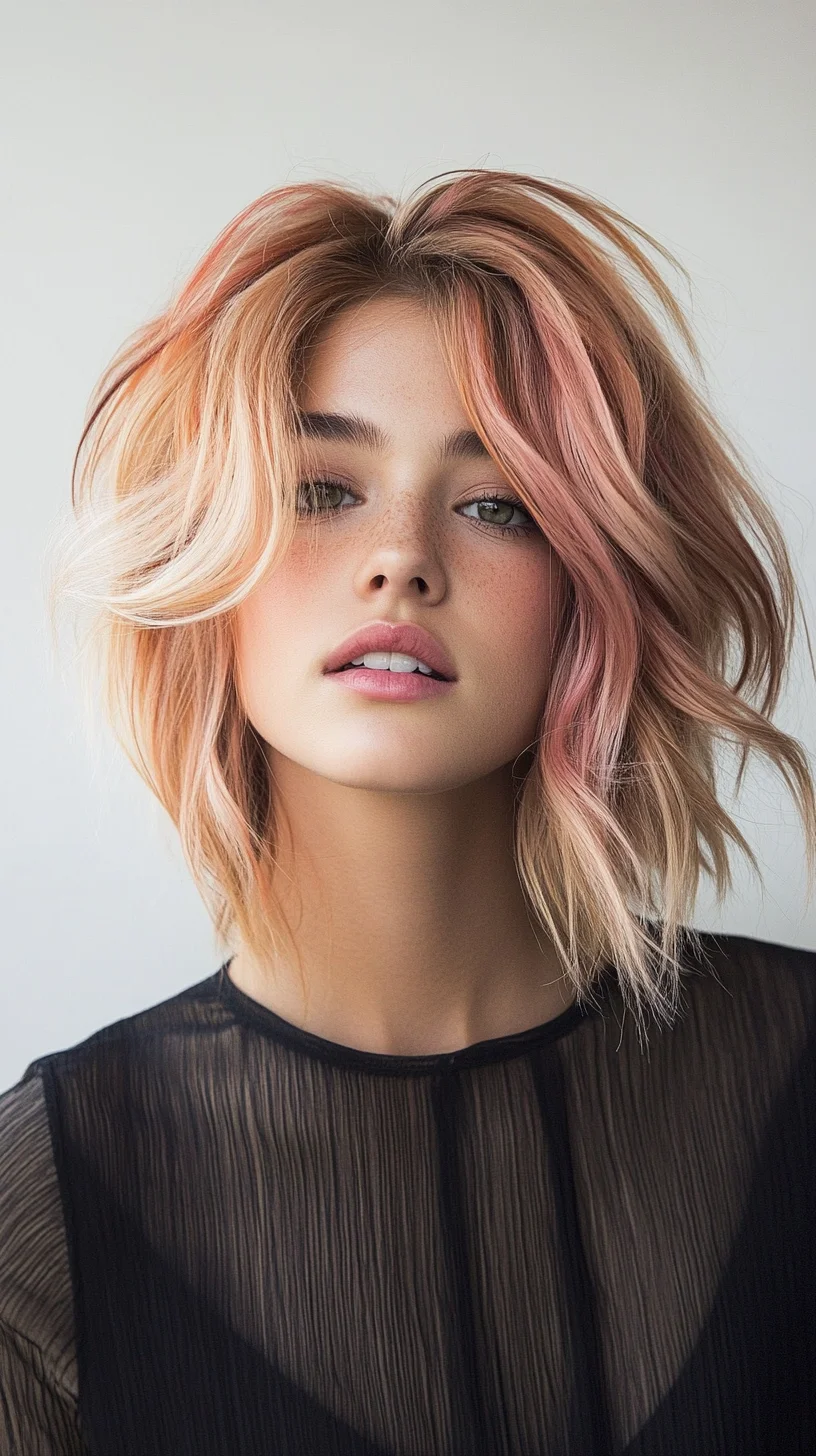 Effortlessly Chic: The Playful Two-Tone Bob with Soft Texture