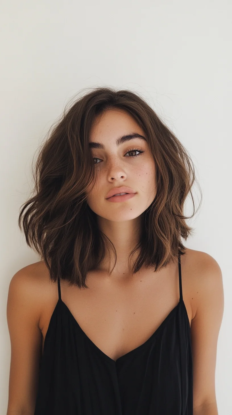 Effortlessly Chic: The Relaxed Shoulder-Length Waves