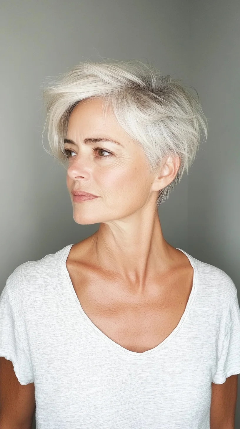 Effortlessly Chic: The Silver Pixie with Stylish Layers