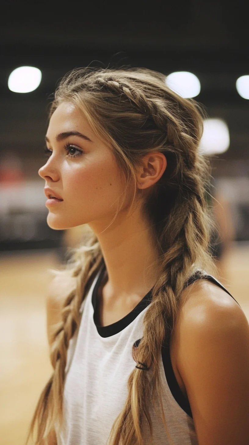 Effortlessly Chic: The Sporty Double Braid Look