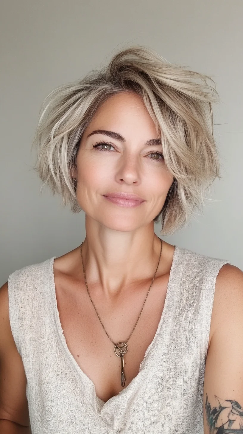 Effortlessly Chic: The Textured Beachy Bob