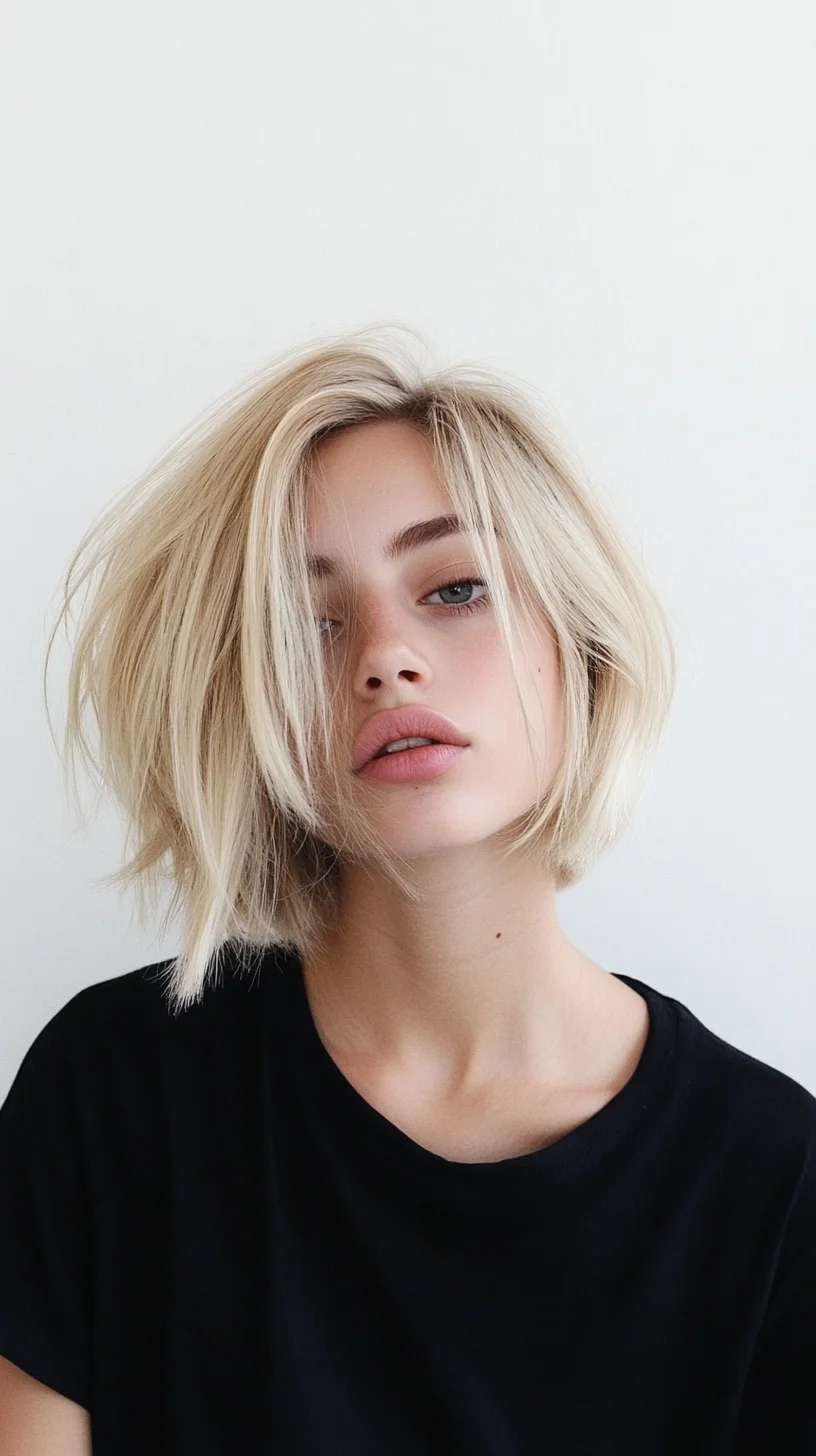 Effortlessly Chic: The Textured Blonde Bob that Turns Heads