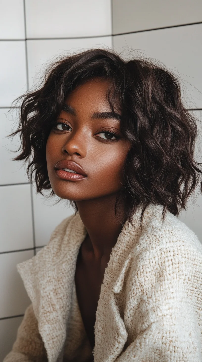 Effortlessly Chic: The Textured Bob with Beachy Waves for a Modern Look