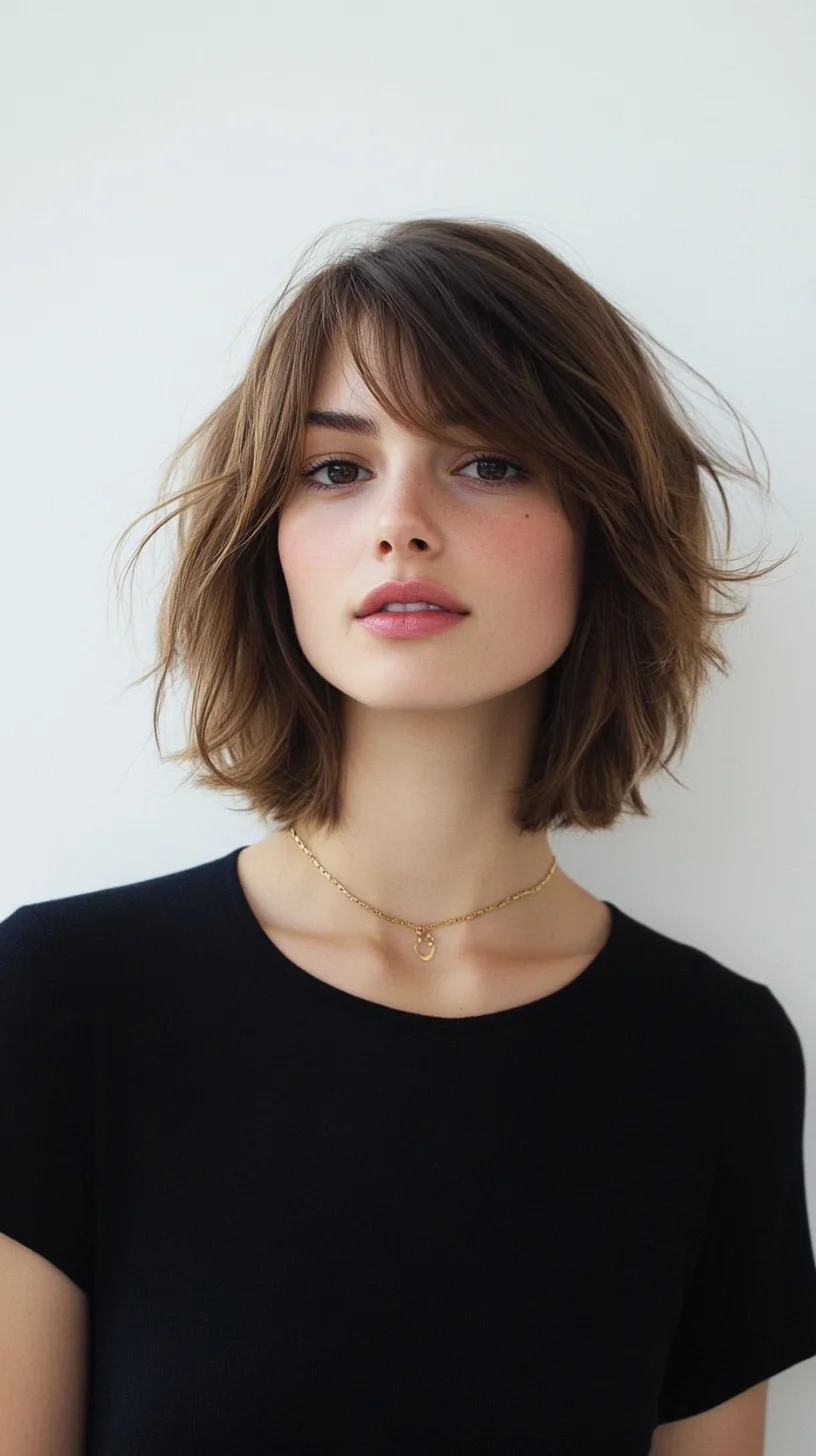 Effortlessly Chic: The Textured Bob with Fringe