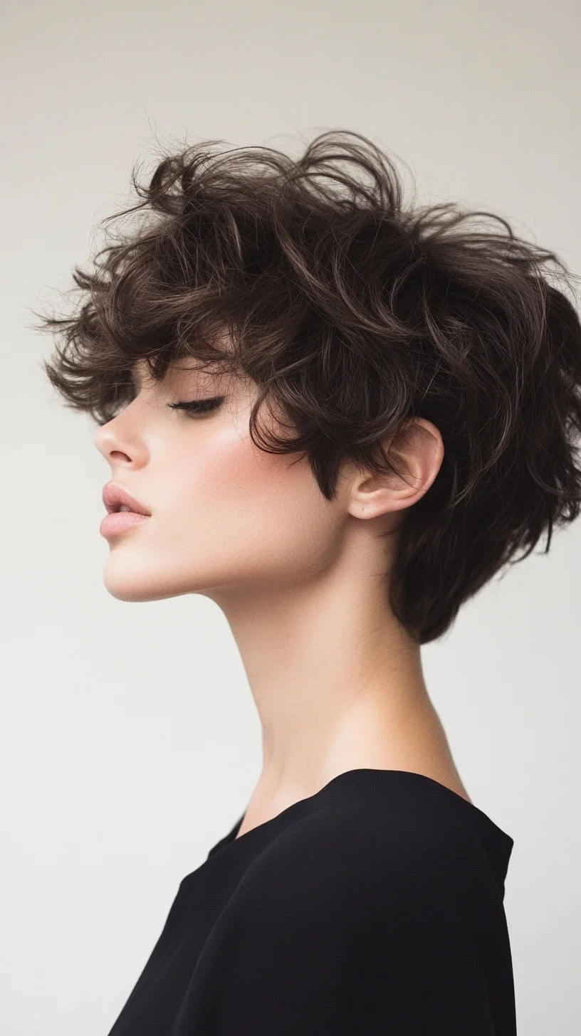 Effortlessly Chic: The Textured Curly Pixie Cut for Modern Elegance