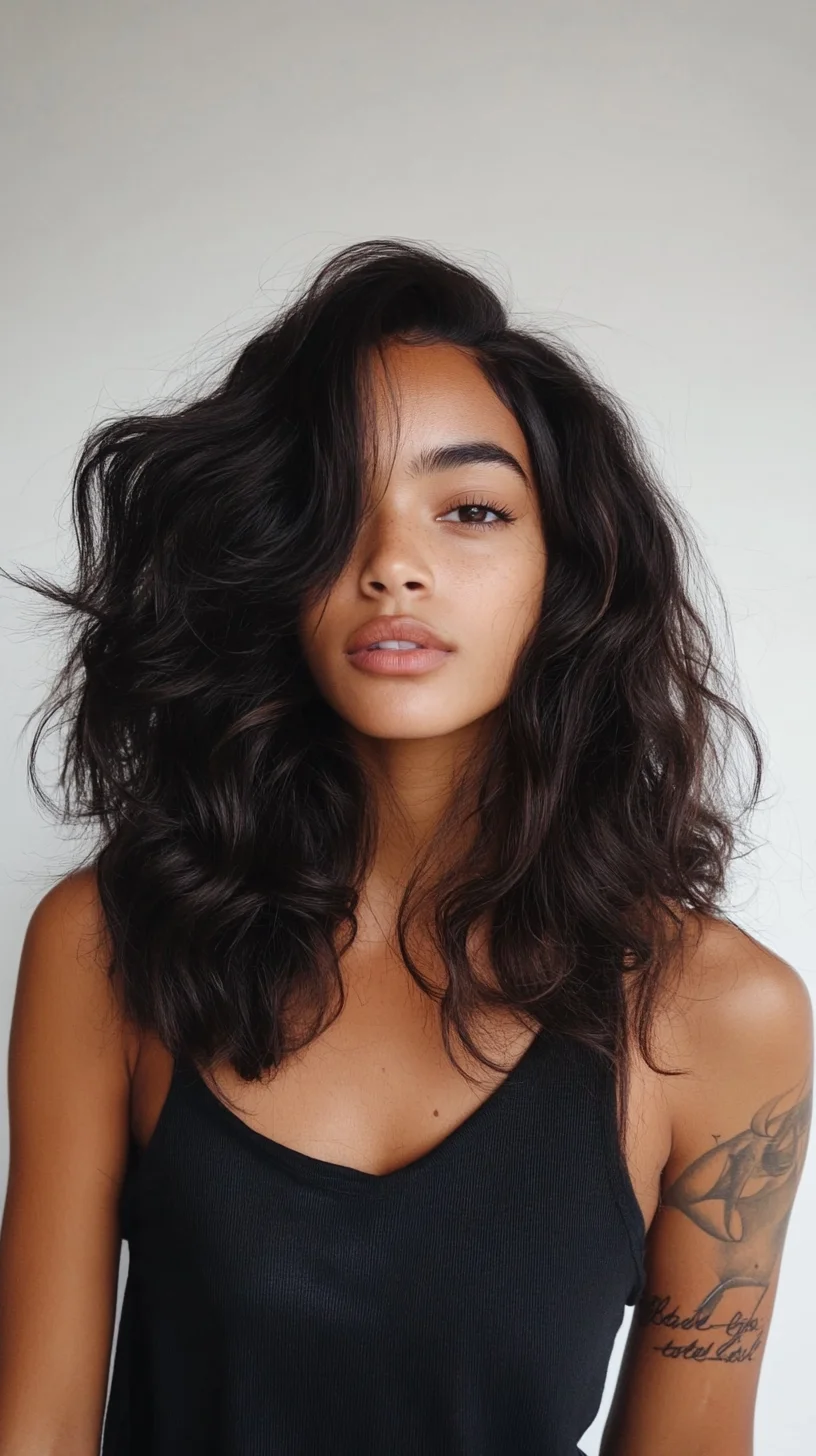 Effortlessly Chic: The Textured Lob with Beachy Waves