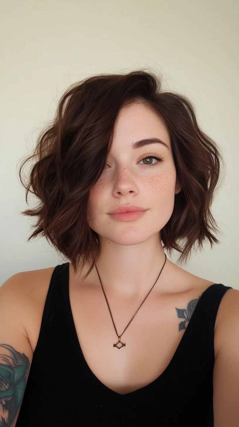 Effortlessly Chic: The Textured Wavy Bob