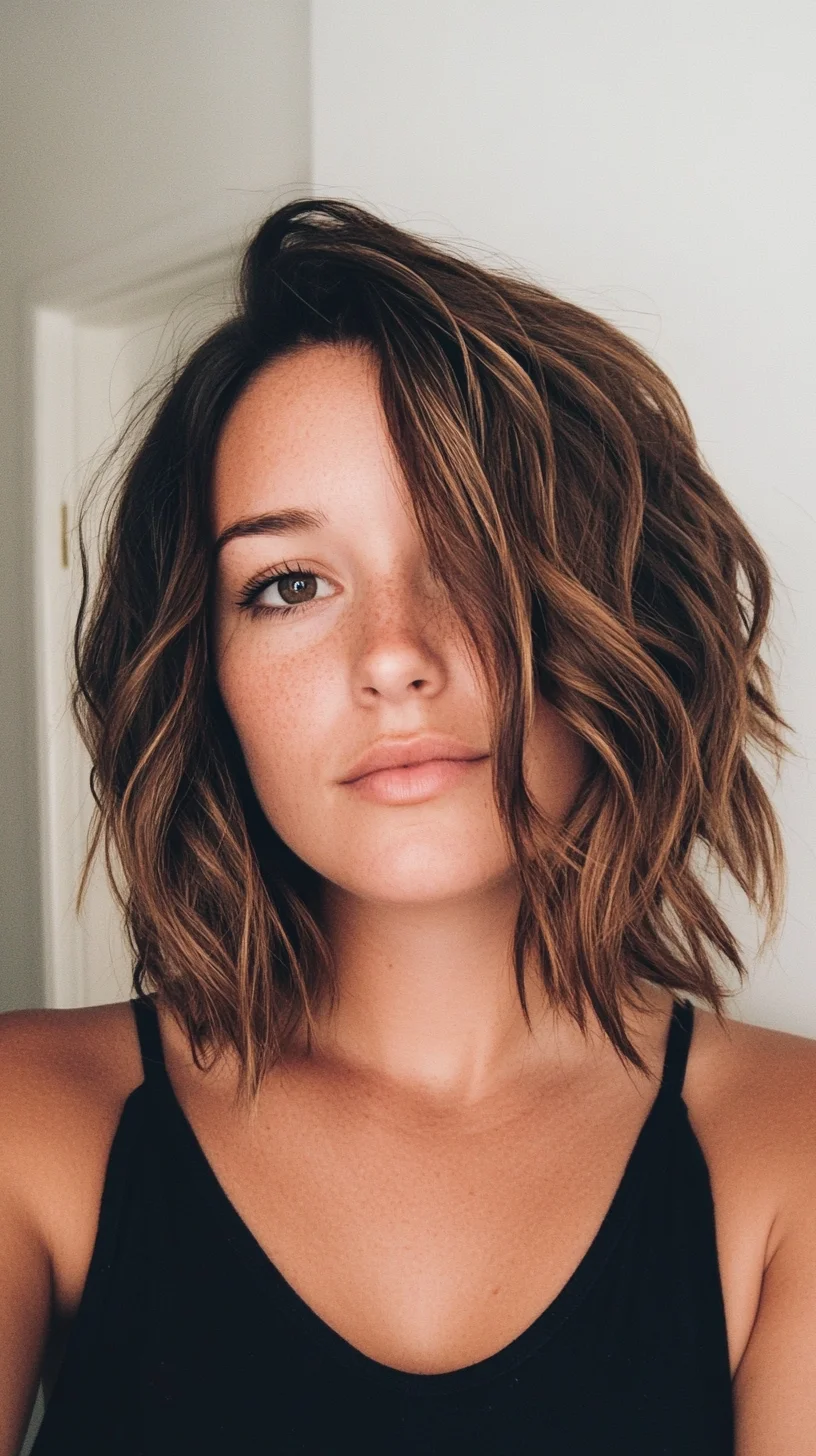 Effortlessly Chic: The Textured Wavy Bob