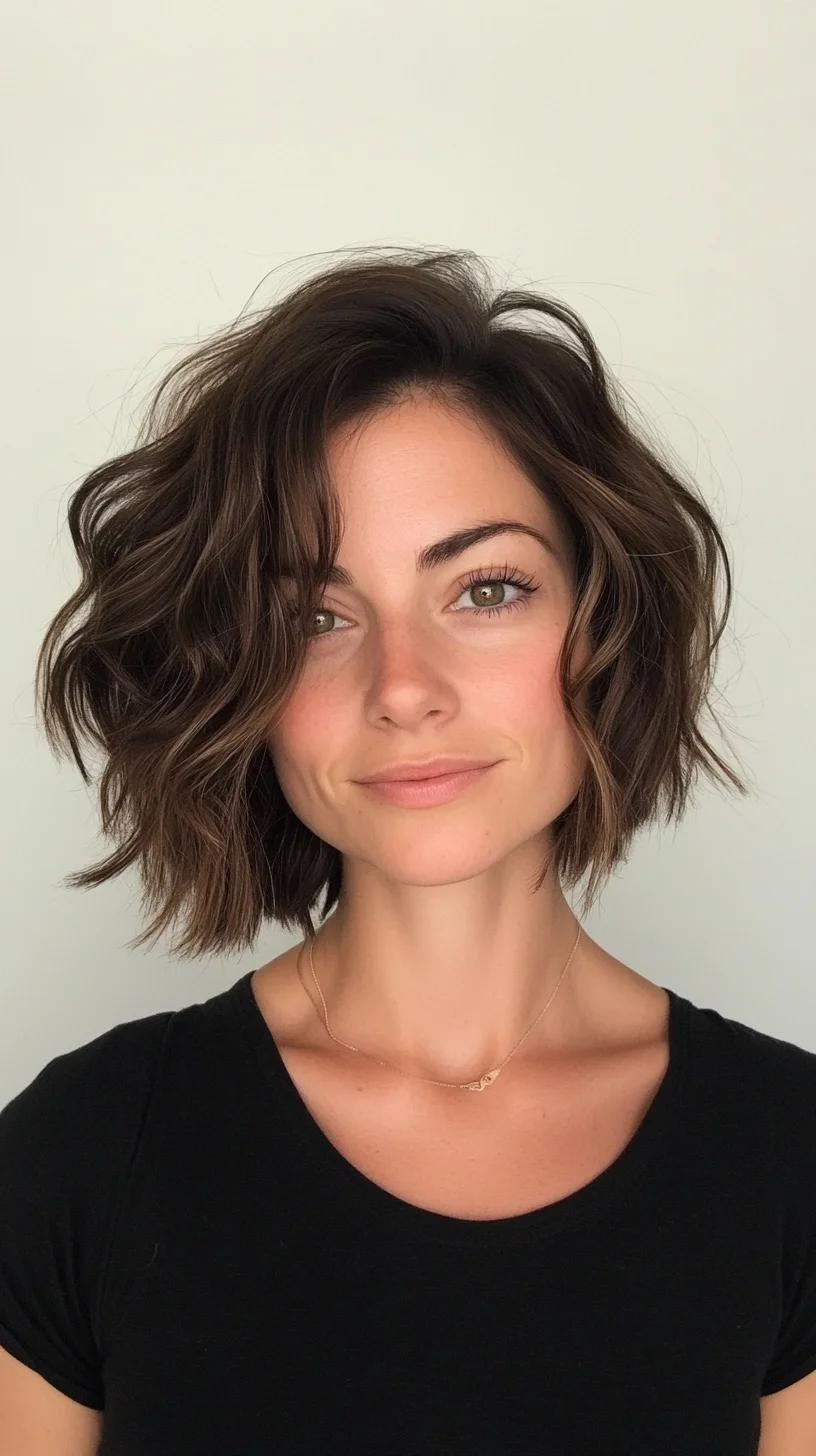 Effortlessly Chic: The Textured Wavy Bob for a Modern Look