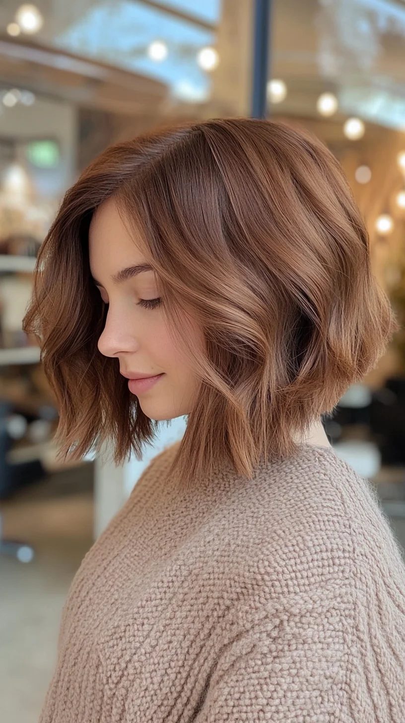 Effortlessly Chic: The Textured Wavy Bob That Turns Heads