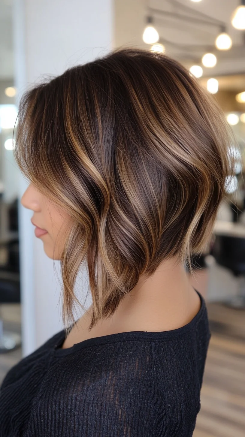 Effortlessly Chic: The Textured Wavy Bob with Luminous Highlights