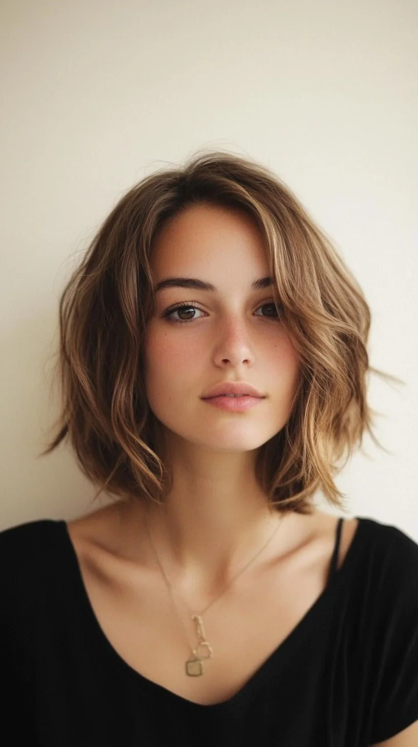 Effortlessly Chic: The Textured Wavy Bob