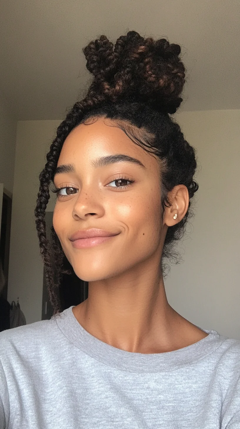 Effortlessly Chic: The Top Knot with Curly Twists