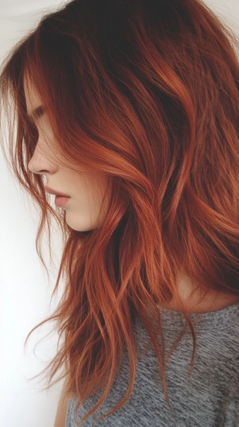 Effortlessly Chic: The Tousled Copper Mane