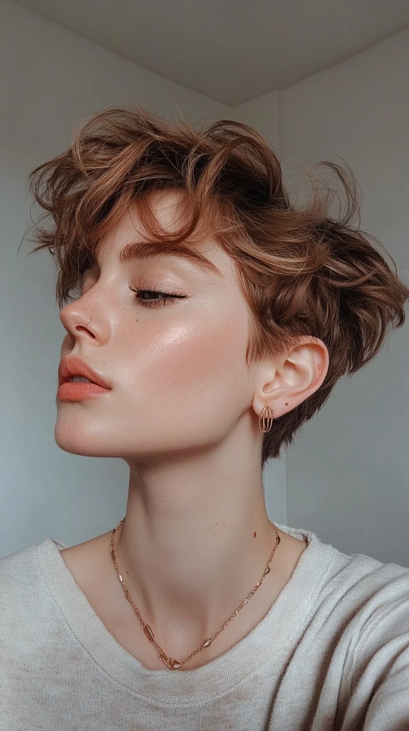 Effortlessly Chic: The Tousled Pixie Cut with Natural Texture