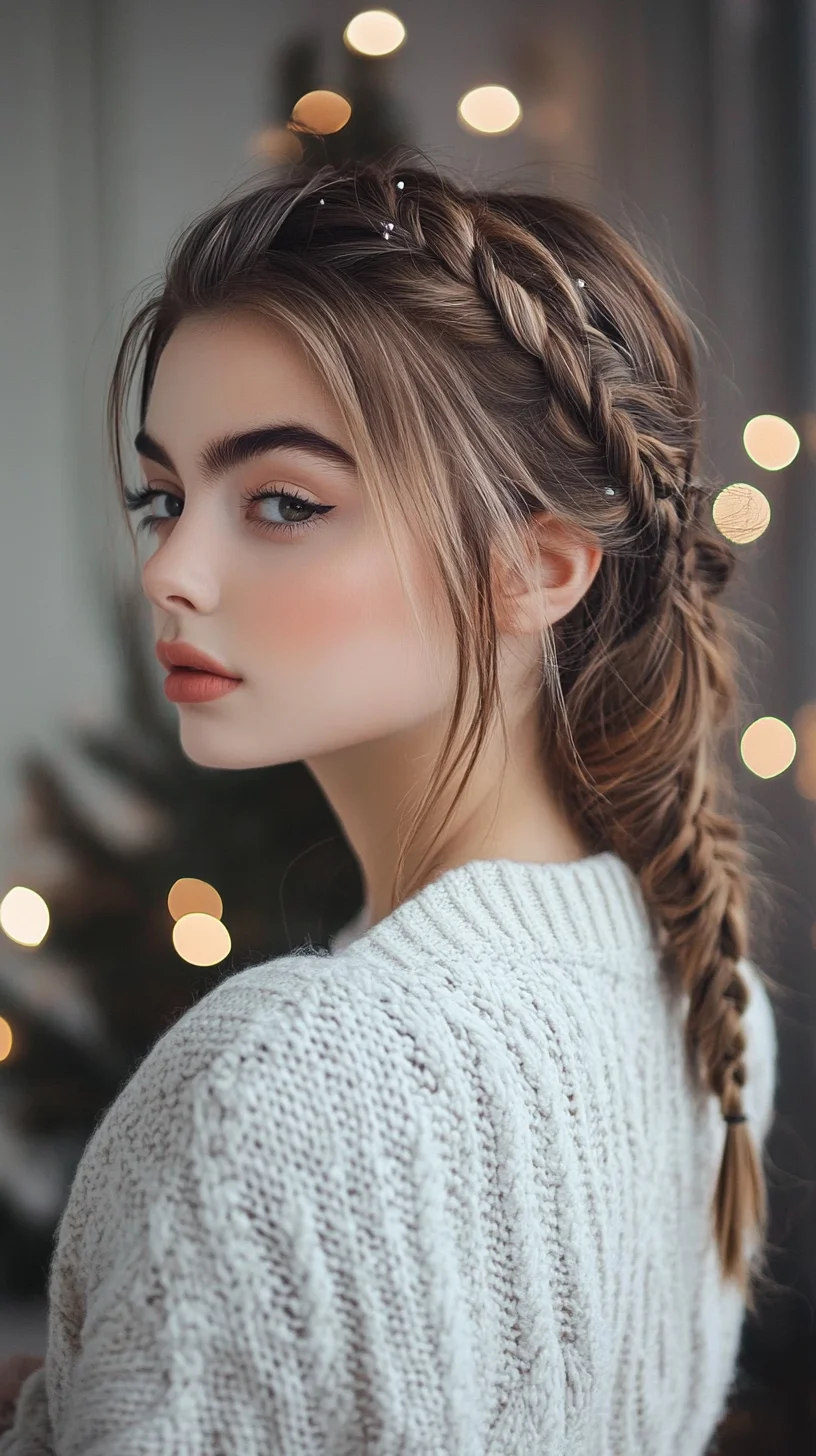 Effortlessly Chic: The Versatile Braided Ponytail with Sparkling Accents