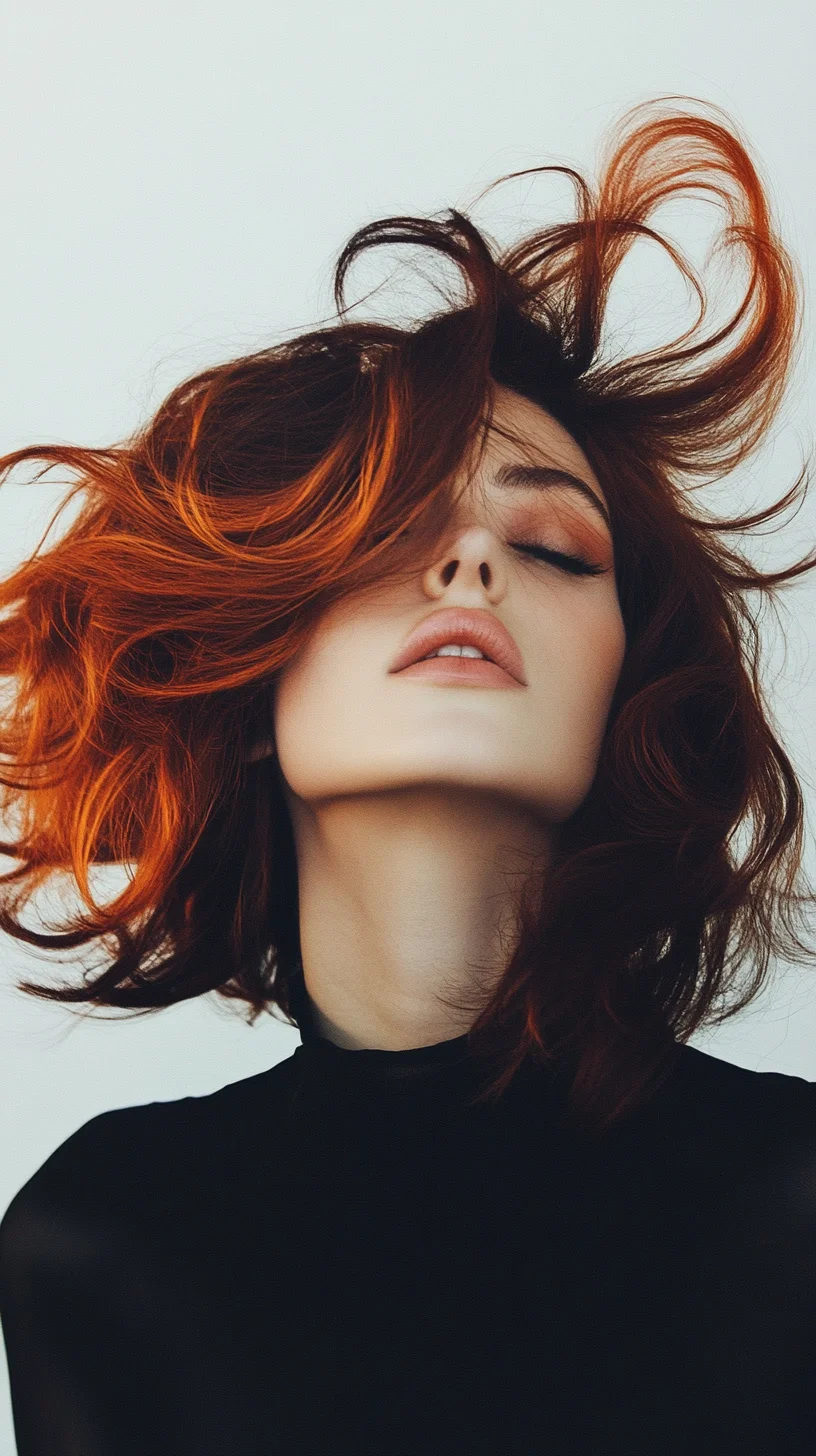 Effortlessly Chic: The Voluminous Copper Bob