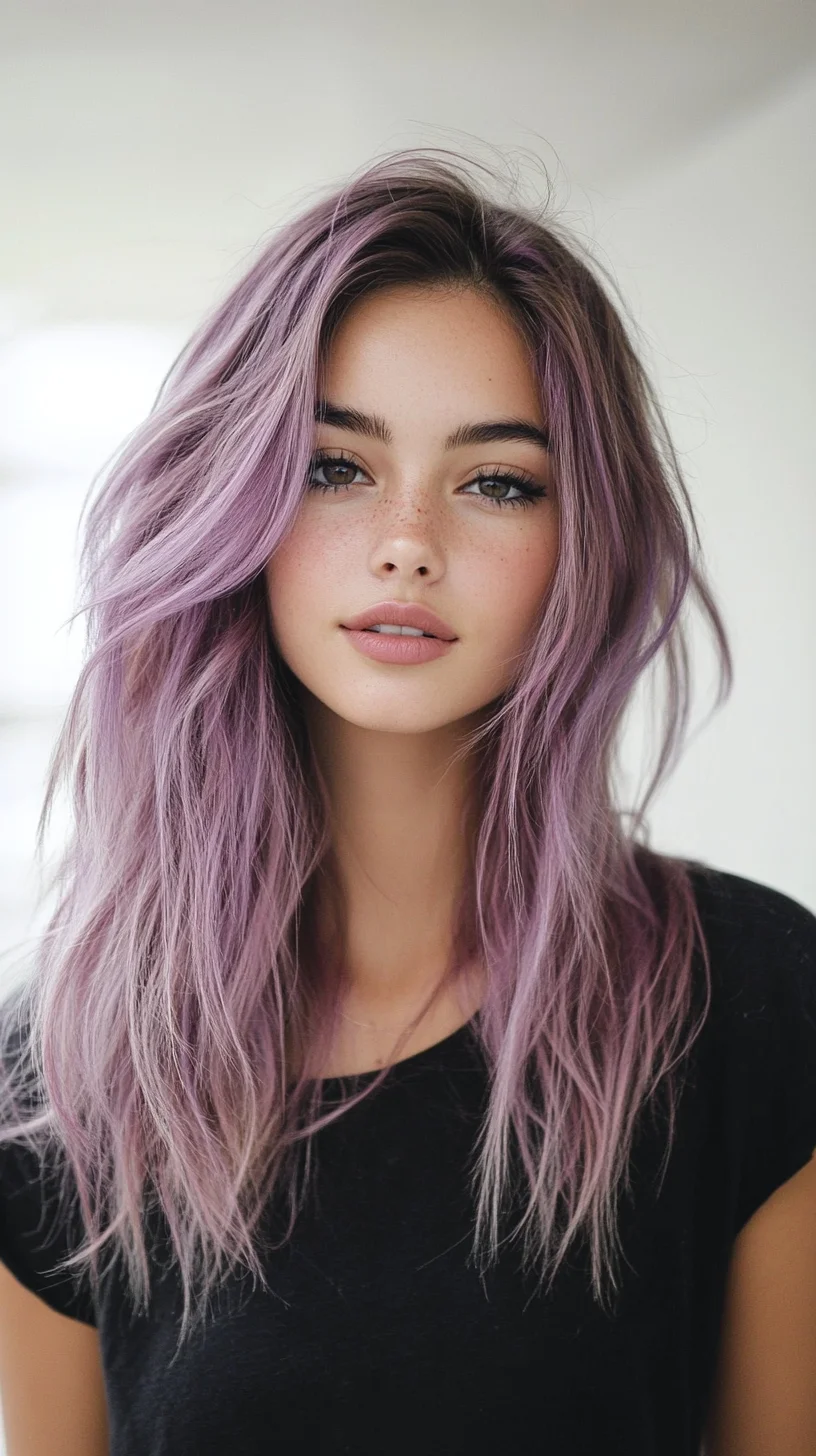 Effortlessly Chic: The Wavy Lavender Layers Hair Trend!