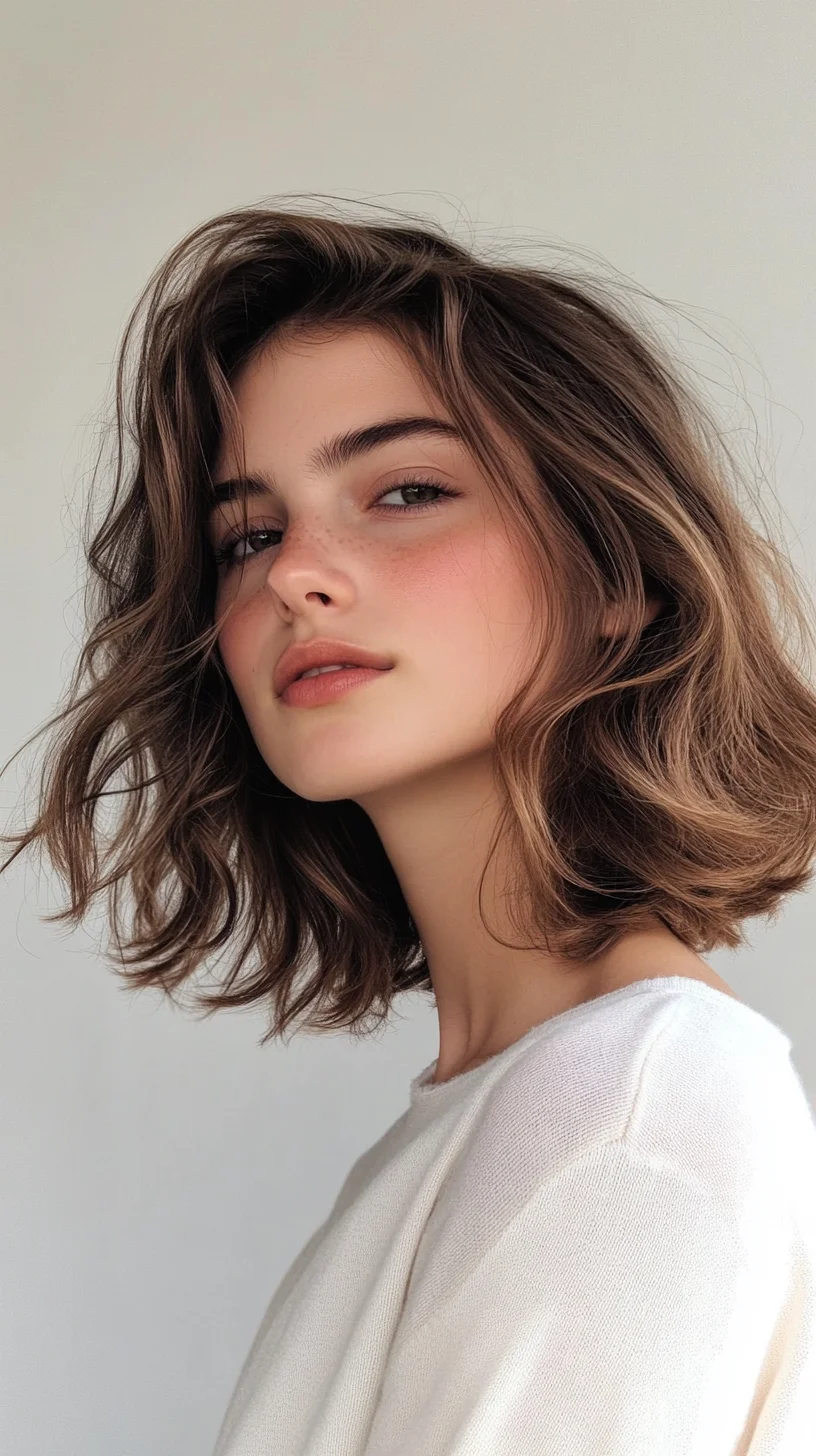 Effortlessly Chic: The Wavy Lob That Defines Casual Elegance