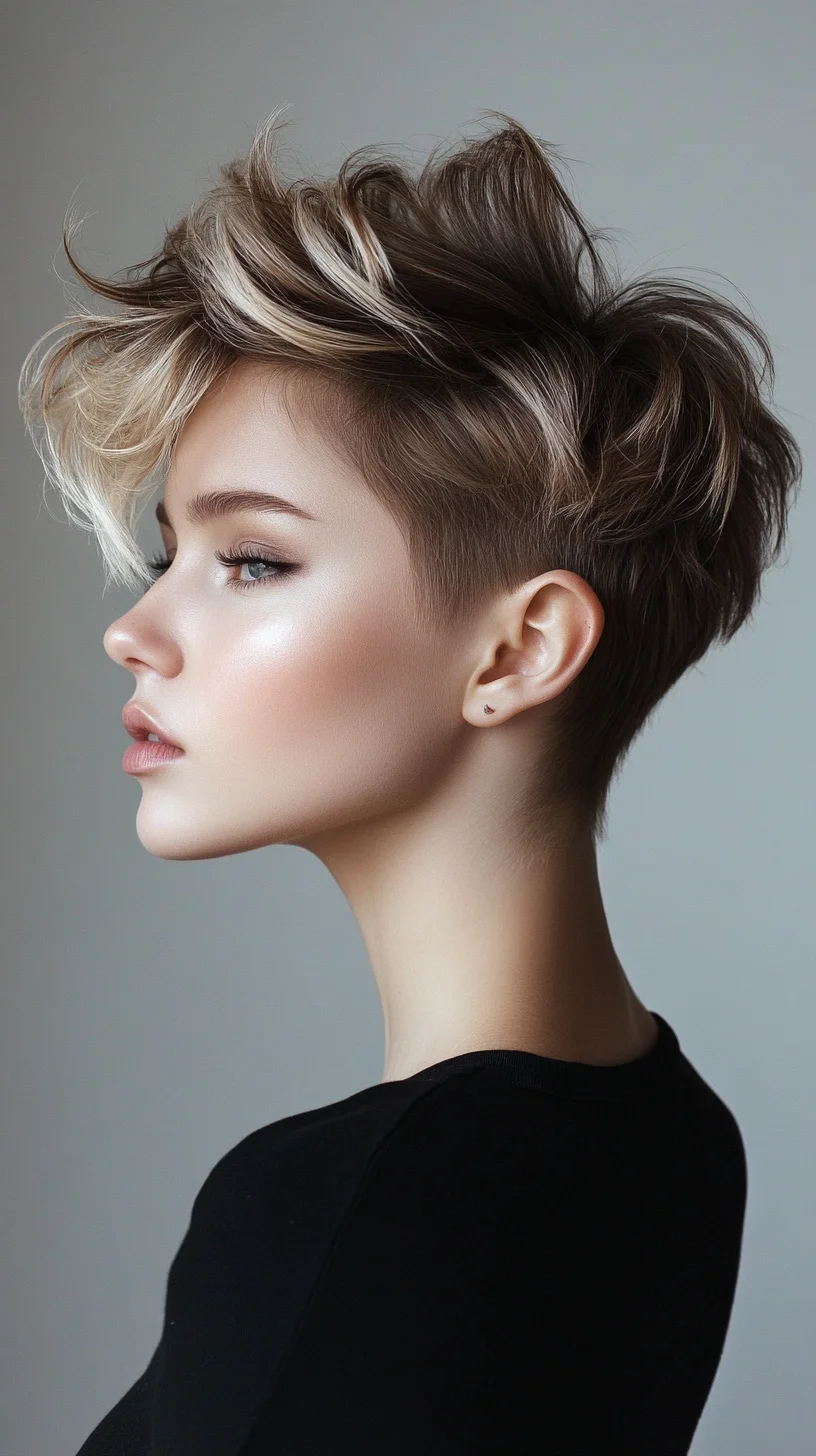 Effortlessly Chic Undercut Pixie with Textured Volume