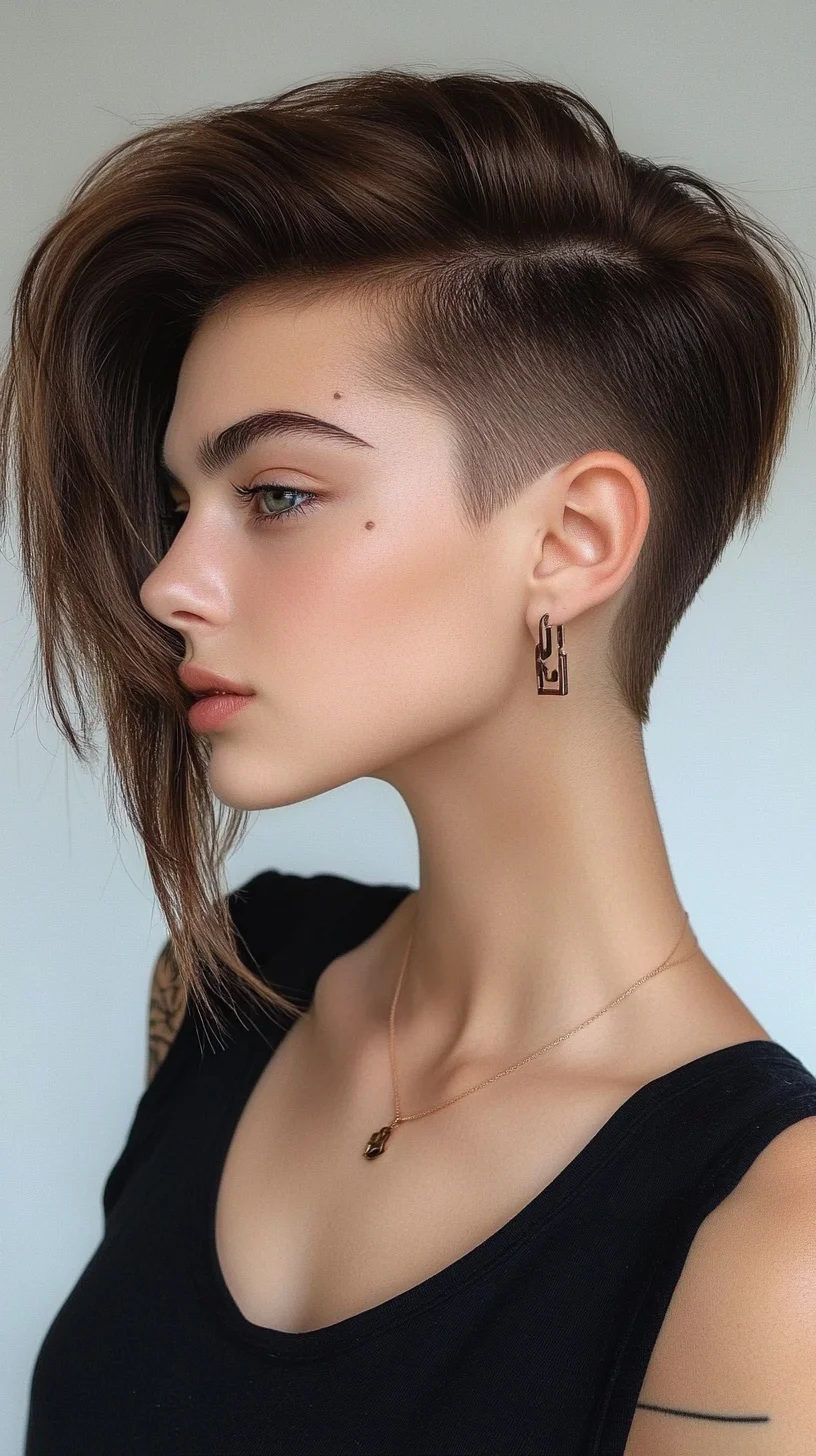 Effortlessly Chic Undercut with Flowing Length for a Bold Statement