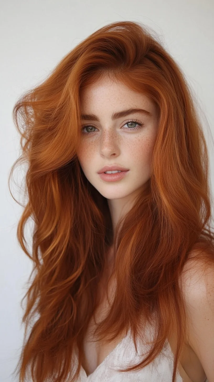 Effortlessly Chic: Voluminous Copper Waves that Turn Heads