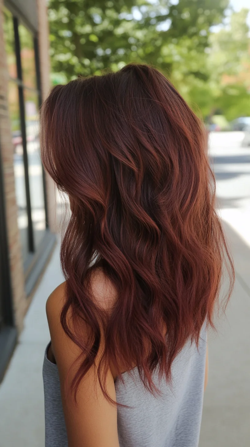 Effortlessly Chic Waves: A Rich Burgundy Bombshell Look