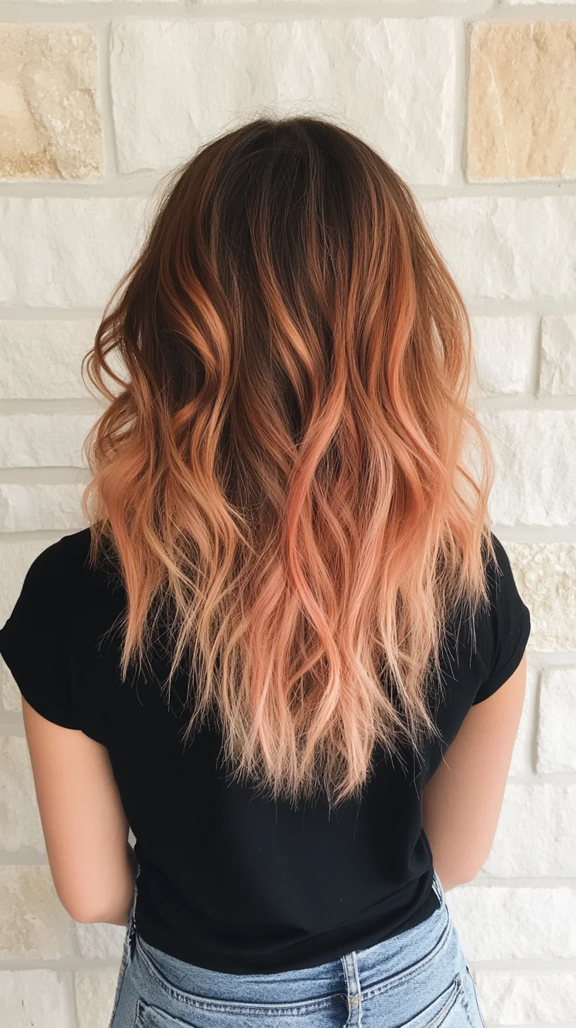 Effortlessly Chic: Wavy Lob with Radiant Ombre Tints