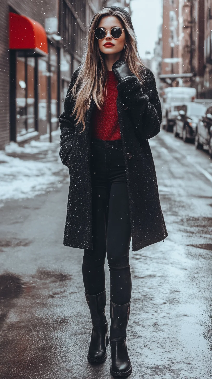 Effortlessly Chic: Winter Elegance with a Pop of Red