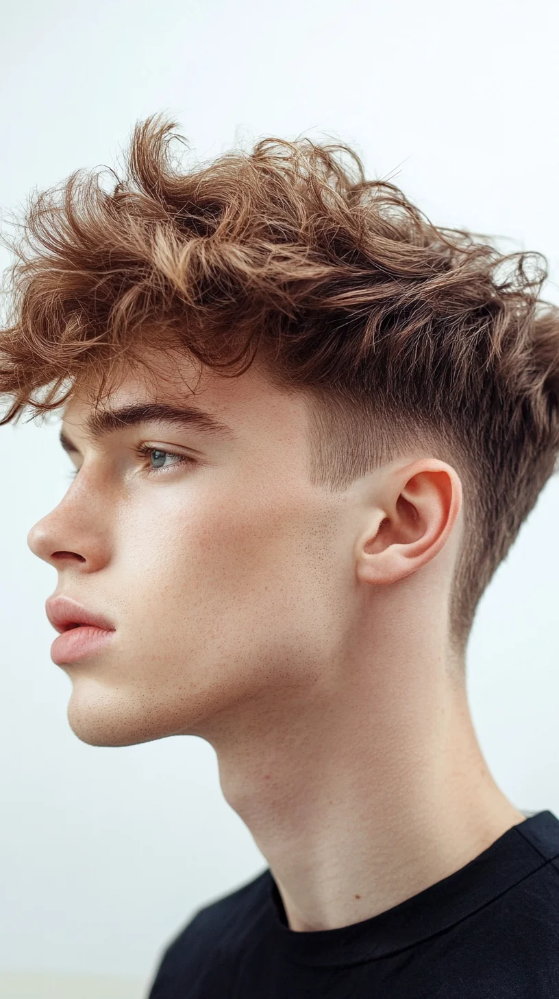 Effortlessly Cool: The Textured Curly Crop with Clean Fade