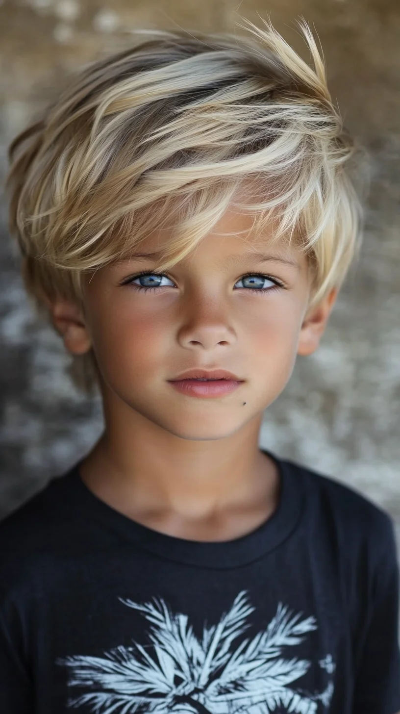 Effortlessly Cool: The Textured tousled Blonde Cut for Kids