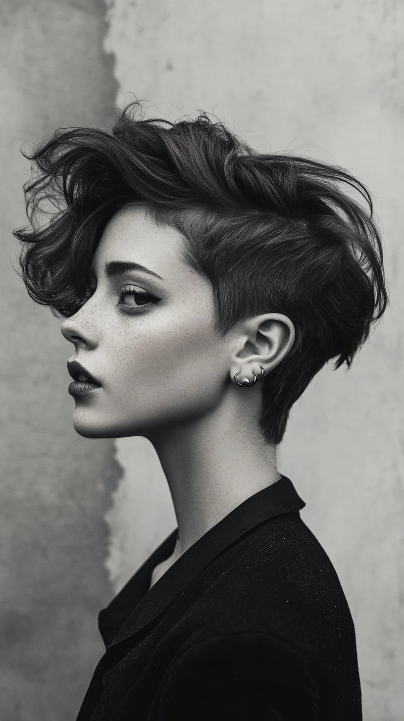 Effortlessly Edgy: The Asymmetrical Pixie with Textured Waves