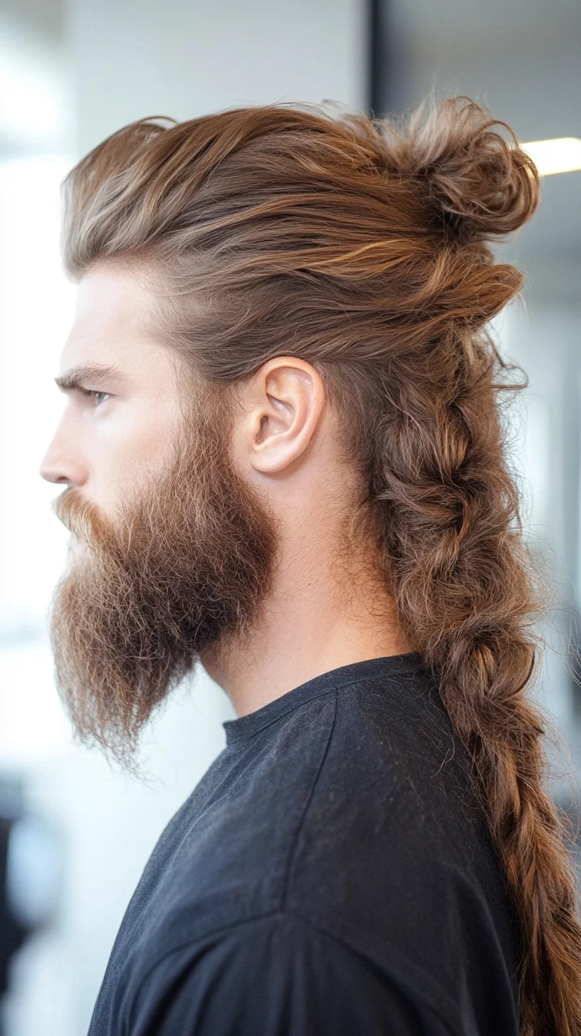 Effortlessly Edgy: The Braided Man Bun for a Bold Statement